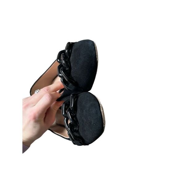 Kate Spade Kacey Black Suede Block Heels 7.5 B Pumps Slip On - Picture 9 of 10